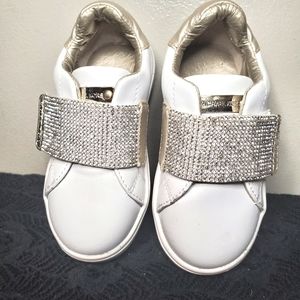 Michael Kors toddler girls sneakers shoes velcro glitter sparkle size 6C Euc
